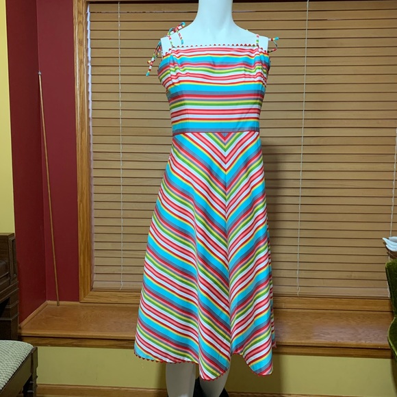 Vintage Rainbow Stripe Sundress - Picture 2 of 8